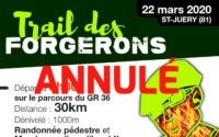 Trail des Forgerons annulé